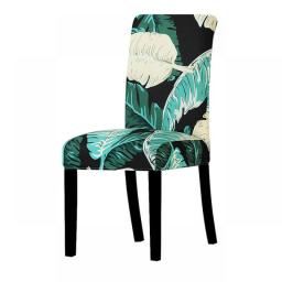 Printed Flower Chair Cover Stretch Washable Covers Chairs For Kitchen Spandex Chair Covers Dining Room Christmas Home Decoration