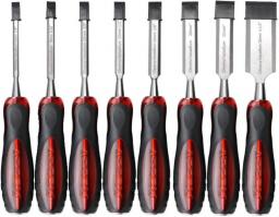 Professional Woodworking Chisel Tool Kit, Sturdy Chrome Vanadium Steel Woodworking Woodcarving Chisel DIY Wood Hand Chisel Wood Bevel Chisel Tool for Beginners, Professional Carpenters