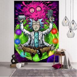 Psychedelic Anime Tapestry Cartoon Character Wall Hanging Witchcraft Mysterious Meditate Room Home Decor