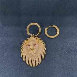 Punk Lion Earring Gold Color Steampunk Leo Women Earrings Colorful Big Micro Zirconia Oorbellen Valentines Day Gift Zk30