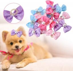 Puppy Hair Clips, Dog Hair Ties, Comfortable Bow Pattern Design Fashionable Durable 20pcs For Pet Dog, Cat