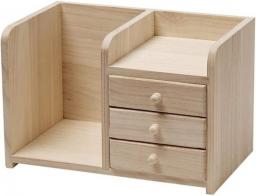 QIAOLI Desktop Bookshelf With Drawers Wood Display Shelf Bookcase Desk Organizer Storage Rack For Home And Office Supplies