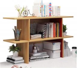 QIAOLI Wood Desktop Bookshelf Freestanding Wooden Countertop Bookcase Accessories Desk Organizer Display Shelf Fo Home Office