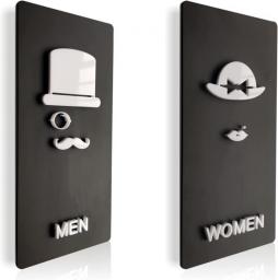 QINTH Restroom Identification Sign Set, Men's And Women's Bathroom Signs, 3D Acrylic Raised Icons, For Offices, Businesses, And Restaurants, 4.7 * 9.4 Inch