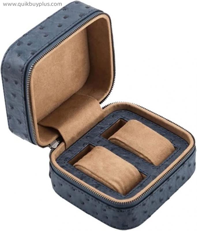 QWZYP Watch Box Portable Travel Zipper Box Collector Storage Jewelry Box (Color : Blue, Size : One Size)