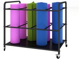 QinWenYan Yoga Mat Storage Rack Floor Stand Storage Shelf With Wheels Foam Rollers Holder Organizer Yoga Mat Storage Rack For Home Gym Studio Office For Home (Color : Black, Size : 80x50x70cm)