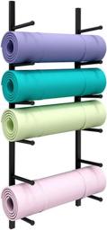 QinWenYan Yoga Mat Storage Rack Wallniture Yoga Mat Storage Rack Towel Rack With Hooks For Hanging Yoga Strap Resistance Bands For Home Gym & Studio For Home (Color : Black, Size : 103cm)