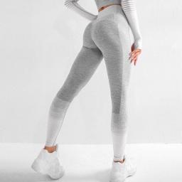 Quick Drying Peach Hip Fitness Pants Women's European And American Knitted Tight Sports Pants High Waist Hip Lifting Yoga Pants