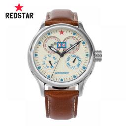 RED STAR Multifunction Seagull 1963 Pilot Chronograph Automatic Mechanical Men‘s Watches Super Luminous Waterproof Wristwatch