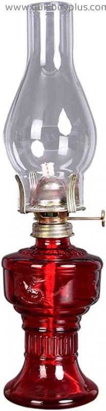 RIIGOOG Classic Smoke Free Kerosene Lamp Illumination Retro Ghee Lamp Environmental Friendly Craft Oil Lamp Portable Liquid Hurricane Lamp for Bedroom Restaurant Study