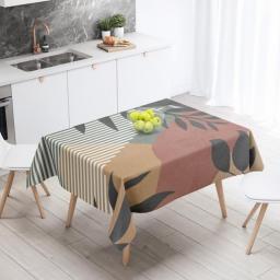 Rectangular Tablecloths Tropical Plants Leaves Moon Brown Green Elegant Kitchen Decor  Film for The Table