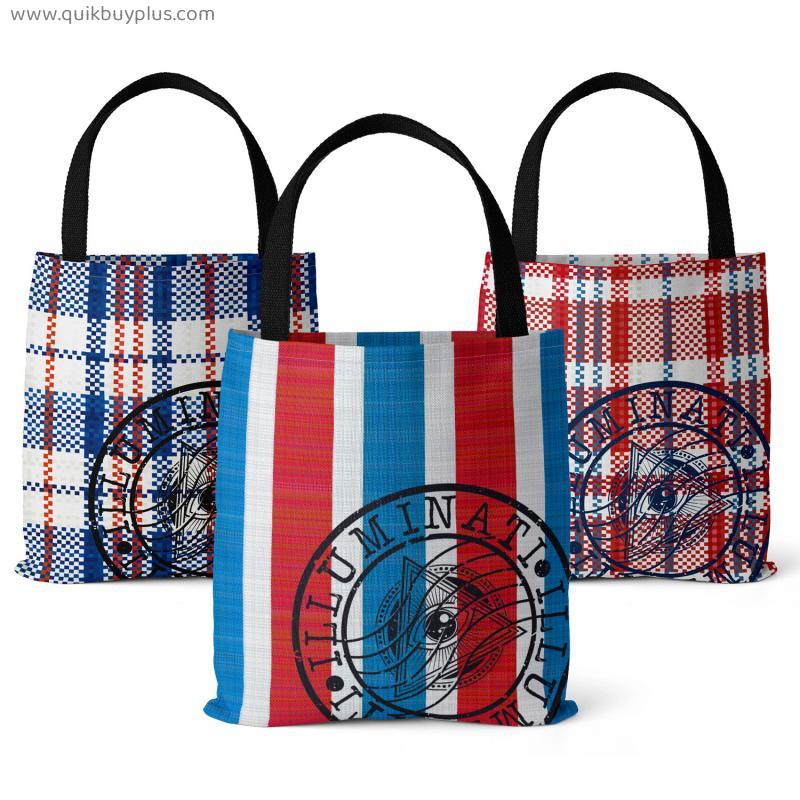 Red, White and Blue Tote Bag Canvas Shopping Bag Crossbody Durable Tote Bag Shopping, Office, Daily Life, Leisure