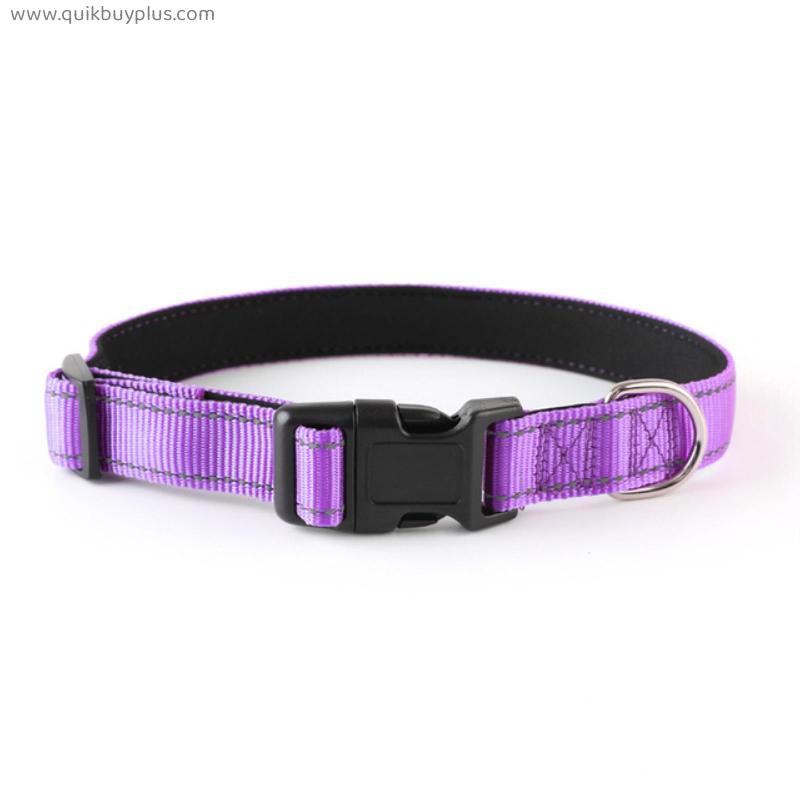 Reflective Dog Collar,11 Colors,Soft Neoprene Padded Breathable Nylon Pet Collar Adjustable for Small Medium Large Extra Large
