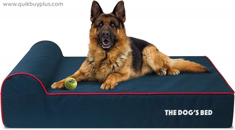 Replacement Outer Cover Cover ONLY - NO Bed for The Dog's Bed Orthopedic Memory Foam Dog Bed. Washable Quality Plush Fabric, Extra Large 46” x 28” x 6” Blue with Red Piping