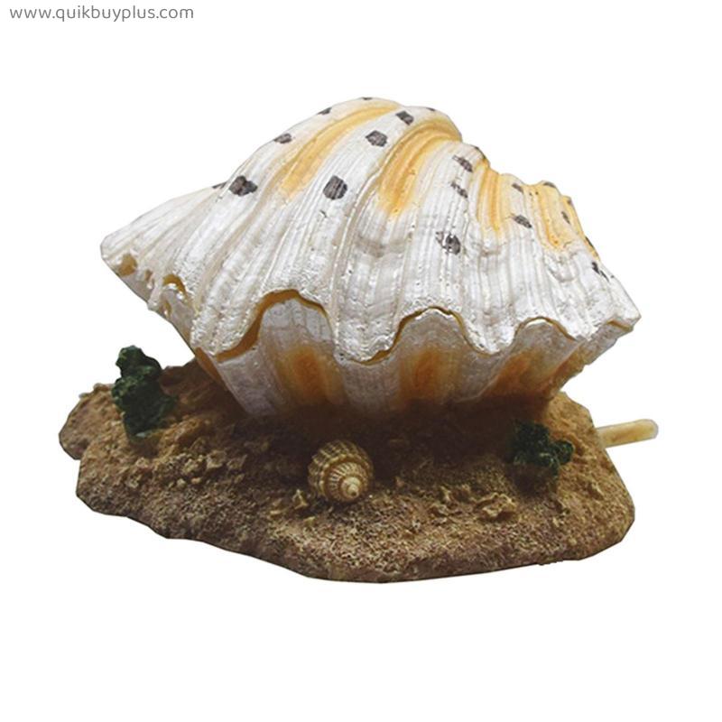 Resin Artificial Aquarium Shell Clam Pearl Decoration Fish Tank Stone for Gift