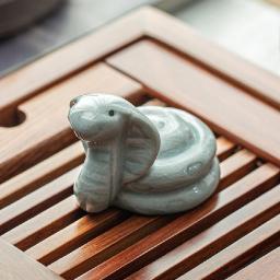 Retro Ceramics Tea Pet Chinese Zodiac Animal Statue Cute Tea Figurine Ornaments Desktop Crafts Tea Set Decoration Accessories