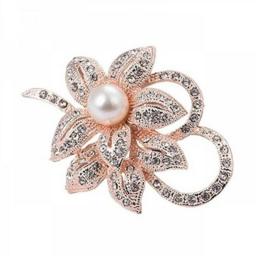 Rhinestone Flower Brooches Vintage Pearl Brooch Corsage Pin For Women Weddings Banquet Brooch Pins Jewelry Gifts