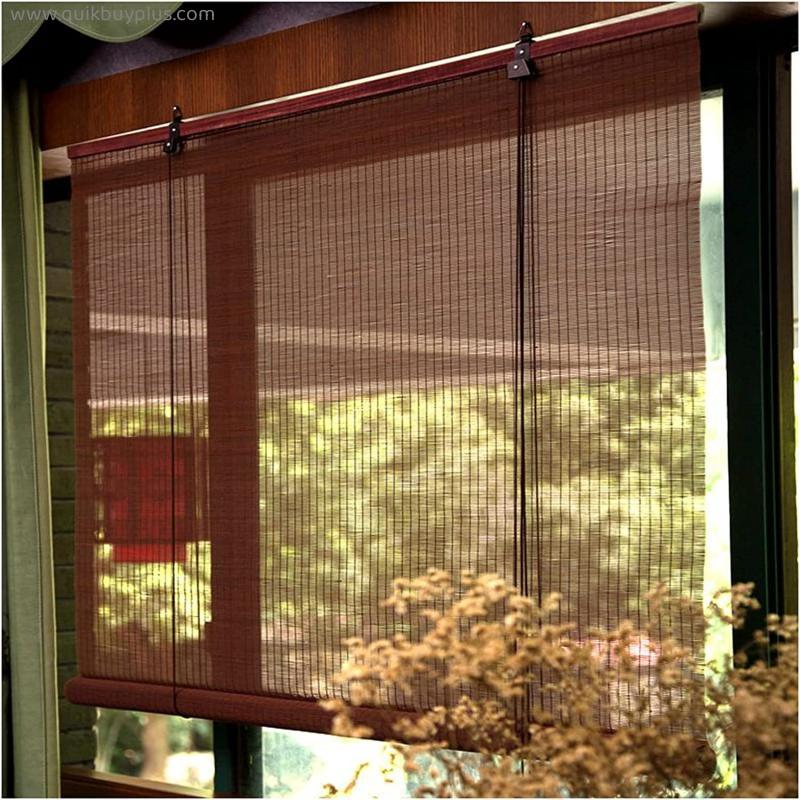 Roller Shades 1.4/1.2/1/0.8 M Wide Bamboo Blinds for Gazebo Pergola, Roll-up Screen with Hooks Hardware, Window Curtain - Indoor Outdoor (Size : 100×120cm/39×47in)