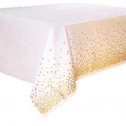 Rose Gold Dot Gilded Tablecloth 137cm x 273cm Disposable Table cloth Birthday Party Supplies Shower Wedding Home Decor