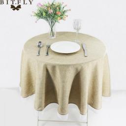 Round Table Cloth Imitate Linen Lace Tablecloth Nordic Tea Coffee Tablecloths Home Kitchen Decor Wedding Party Table Cover