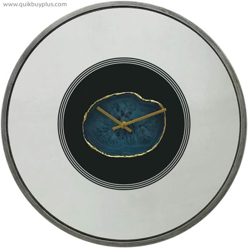 Round Wall-mounted Mirror Clock, Round Wall Clock, Mirror Wall Decoration, Retro Mirror Clock, 17.71 Inches