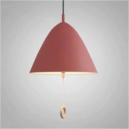 Rustic Pendant Light Pull Ring Switch Macaron Hanging Light European Creative E27 Small Chandelier Modern Minimalist Personality Wrought Iron Lamps (Color : A, Size : 33cm)