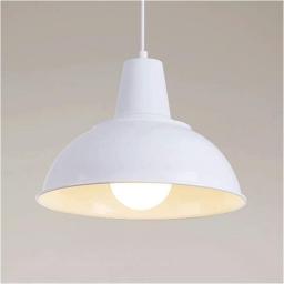 Rustic Pendant Light Vintage Industrial Lampshade Chandelier Modern Simplicity Pendant Light Fixtures E27 Base 1-Light Adjustable Hanging Light (Color : White, Size : 40cm)