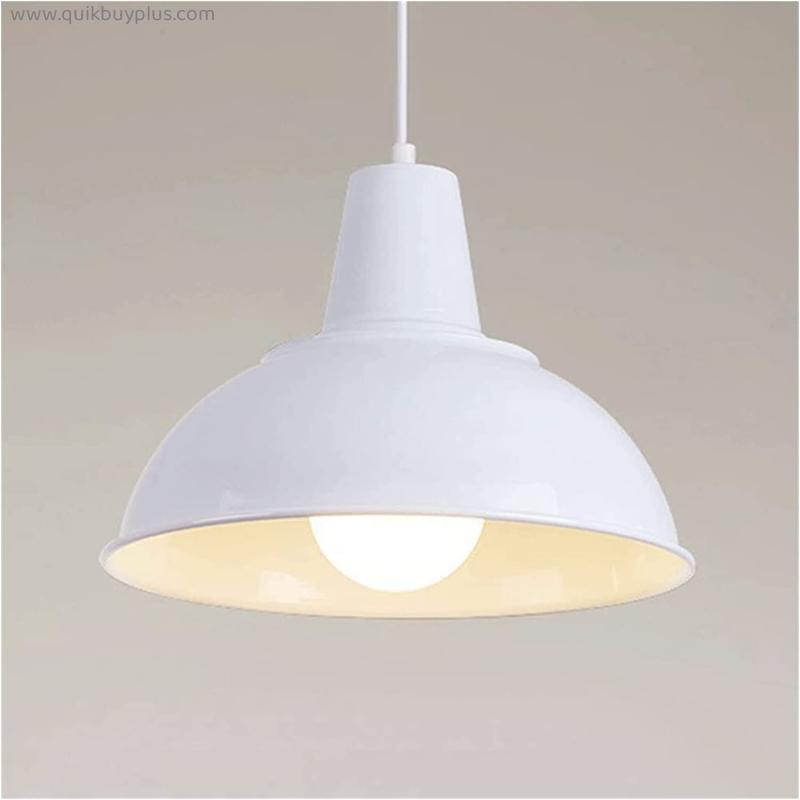 Rustic Pendant Light Vintage Industrial Lampshade Chandelier Modern Simplicity Pendant Light Fixtures E27 Base 1-Light Adjustable Hanging Light (Color : White, Size : 40cm)