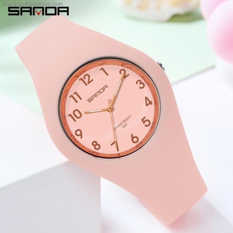 SANDA Brand Children's Watches Fashion Kids Silicone Waterproof Quartz Wristwatch Boys Sport Watches For Girls Gift Clock 2022