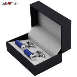 SAVOYSHI Bullet Cufflinks For Mens Shirt Cuff Buttons High Quality Painted Cuff Links Special Gift Jewelry Free Engraving Name