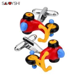SAVOYSHI Kids Scooter Bicycle Cufflinks For Mens French Shirt Cuffs High Quality Novelty Enamel Cuff Links Brand Gift Jewelry