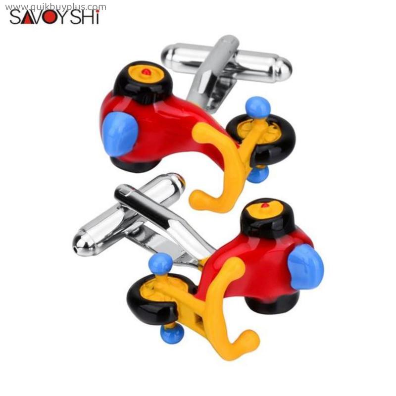 SAVOYSHI Kids Scooter Bicycle Cufflinks for Mens French Shirt Cuffs High Quality Novelty Enamel Cuff links Brand Gift Jewelry
