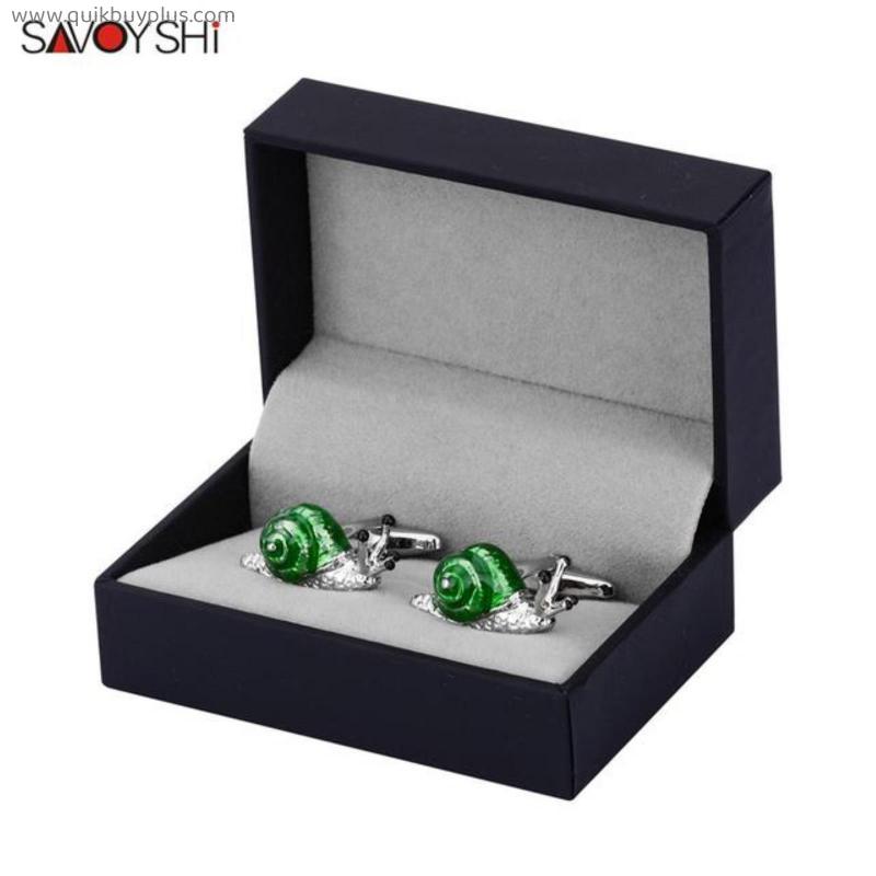 SAVOYSHI Shirt Cufflinks for Mens Cuff buttons High Quality Funny Animal Snails Cuff Links Brand Jewelry Free engraving name