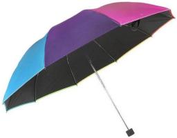 SBSNH Folding Rainbow Umbrella to Add Unisex Umbrella, Manual Tri-fold Umbrella