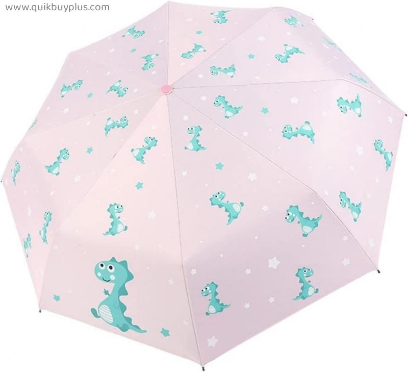 SBSNH Fully Automatic Umbrella Creative Pattern Handmade Umbrella Sunscreen Folding Umbrella (Color : Pink, Size : One size)