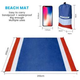 SGODDE 200x210CM Pocket Beach Blanket Folding Camping Mat Mattress Portable Lightweight Mat Outdoor Picnic Mat Sand Beach Mat
