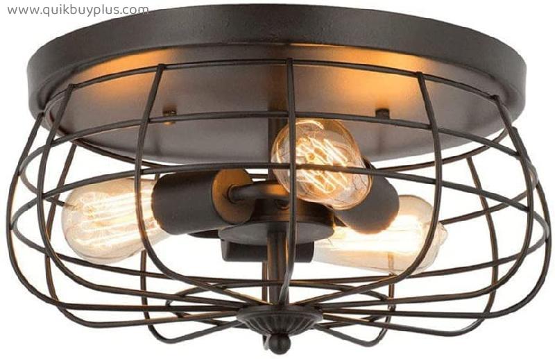 SLBHNM Nordic Fashion Bedroom E27 Ceiling Lamp, Wrought Iron Three Restaurant Ceiling Light Fixture, Creative Personality Study Wrought Iron Flush Mount Ceiling Lamp