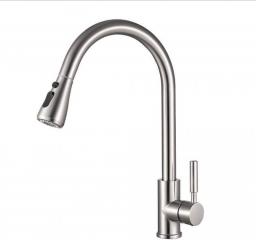 SMEJS Kitchen Faucets With Pull Down Sprayer, 3 Modes Kitchen Sink Faucet, Easy Installation, Brushed Nickel Design, With Deck Plate