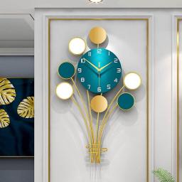 SYCARPET Gold Large Wall Clocks for Living Room Decor Extra Big Giant Decorative Battery Operated Farmhouse Wall Clocks Oversized Non Ticking Metal Wall Clock