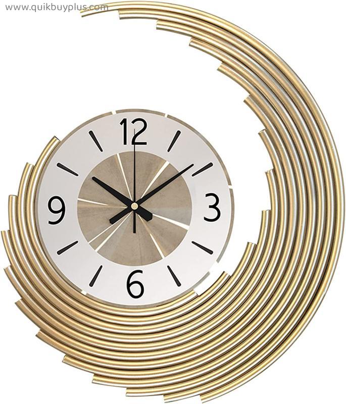 SYCARPET Large Wall Clocks for Living Room Decor, Gold Silent Wall Clock Battery Operated Non-Ticking for Bedroom Kitchen Office Home Decorative