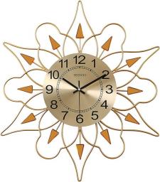 SYCARPET Non-Ticking Large Wall Clocks with Arabic Numerals, Open Face Metal Clock for Home Kitchen Cafe Decor Living Room