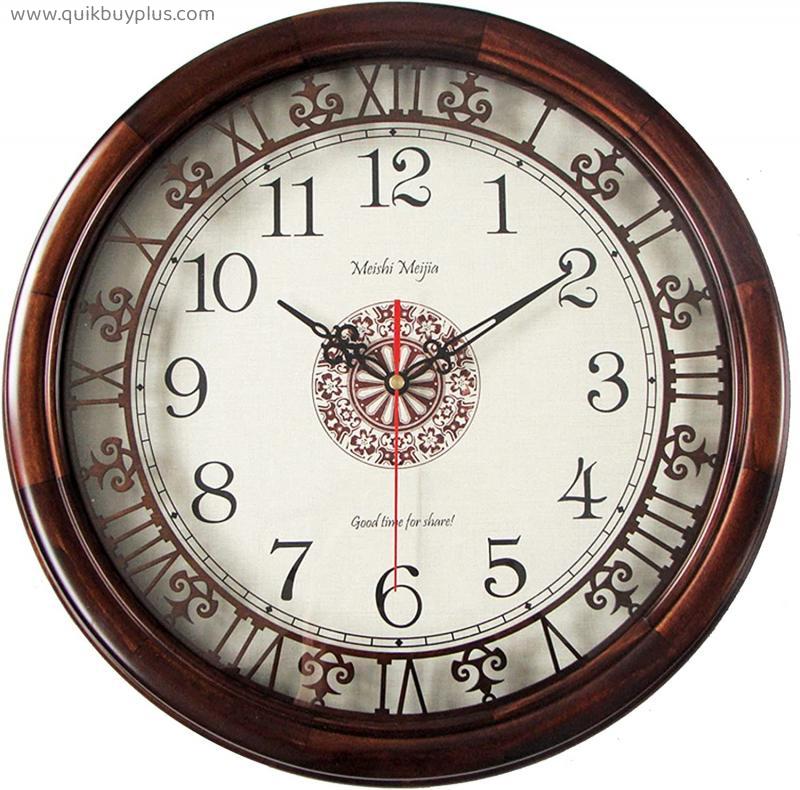SYCARPET Wall Clocks Decor Silent Decorative Wall Clock Battery Operated Non-Ticking, Wood Pendulum Wall Watch Clocks for Office Kitchen Bedroom Living Room Home Indoor