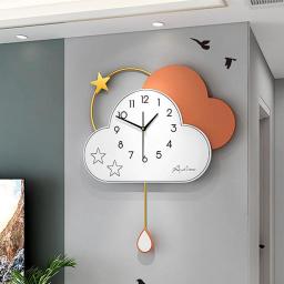 SYCARPET Wall Clocks Silent Non Ticking Clock Kitchen Wall Clocks for Living Room Bedroom Office - Cloud Shape