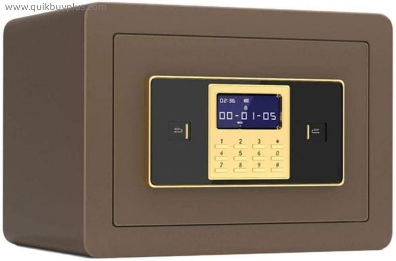 Safe Box,Fireproof Waterproof Safe Safe Deposit Box Safes Safes Security Electronic Password Key Operation Anti-Theft System Cabinet Safes for ID Papers, A4 Documents, Laptop Computers, Jew for H (Gol