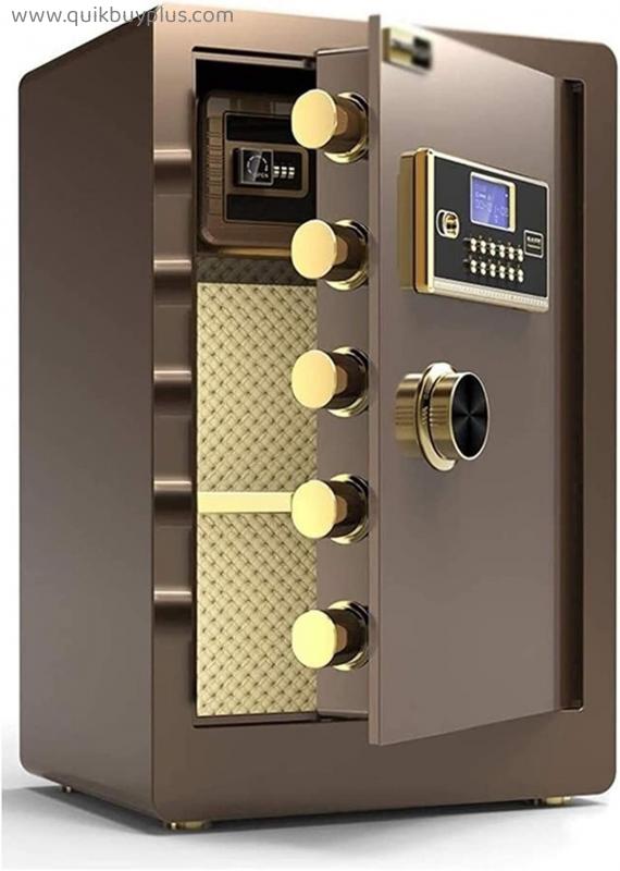 Safe Box,Home Safe, Cabinet Safes Diversion Safes Wall Safes Fingerprint Password Safe Small Burglar Alarm Office (Color : Brown, Size : 383360cm) (Color : Brown)