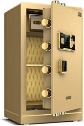 Safe Box,Home Safe, Diversion Safes Wall Safes Electronic Home Safe With Medium Home Office 80cm Large Safe Fingerprint Double Door Cabinet Cabinet Safes (Color : Gold, Size : 433780cm)