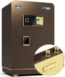 Safe Box,Home Safe, Home Safe With Medium Home Intelligent Anti-Theft Office Cabinet 60cm All-Steel Fingerprint Password Safe Cabinet Safes (Color : Brown)
