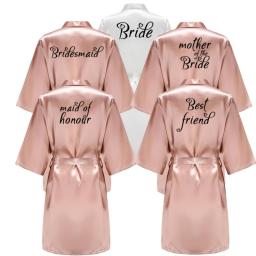 Satin Silk Robe Plus Size Wedding Bathrobe Bride Bridesmaid Dress Dress Women Pajamas Rose Gold