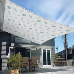 Shade Sails Rectangular 3m x 6m Sun Shade Sail Canopy Leaf Pattern Waterproof & UV Resistant for Patio Garden, Outdoor, Restaurant, Backyard, Carport
