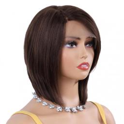 Short Bob Human Hair Wigs - Glueless Transparent Lace Front Wig Pre Plucked Brazilian Straight Human Hair Natural Hairline Lace Wig with Baby Hair
